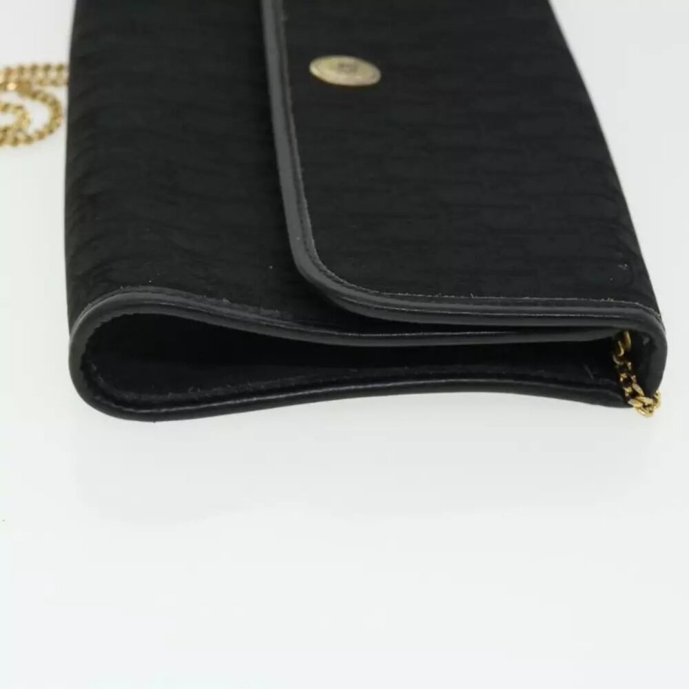 Christian Dior Trotter Canvas Chain Shoulder Bag Black - Picture 4 of 11